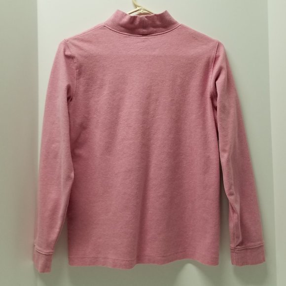 L.L. Bean Heather Pink Cotton Interlock Long Sleeve Turtleneck - Picture 3 of 8